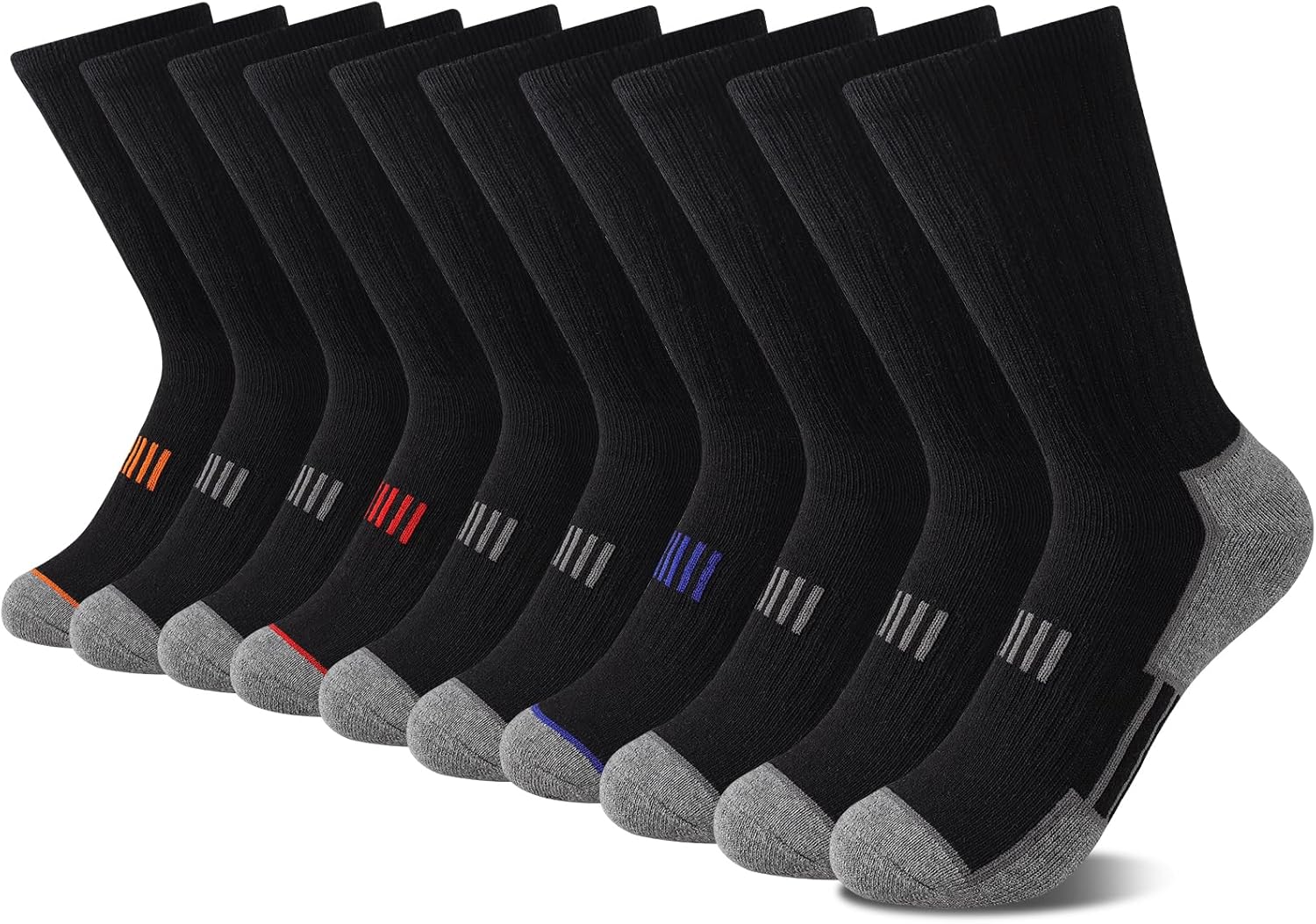Comfoex 10 Pairs Boys Socks Crew Athletic Calf Long Socks Half Cushioned Socks For Kids 4-6 6-8 8-10 Years Old - necksoother