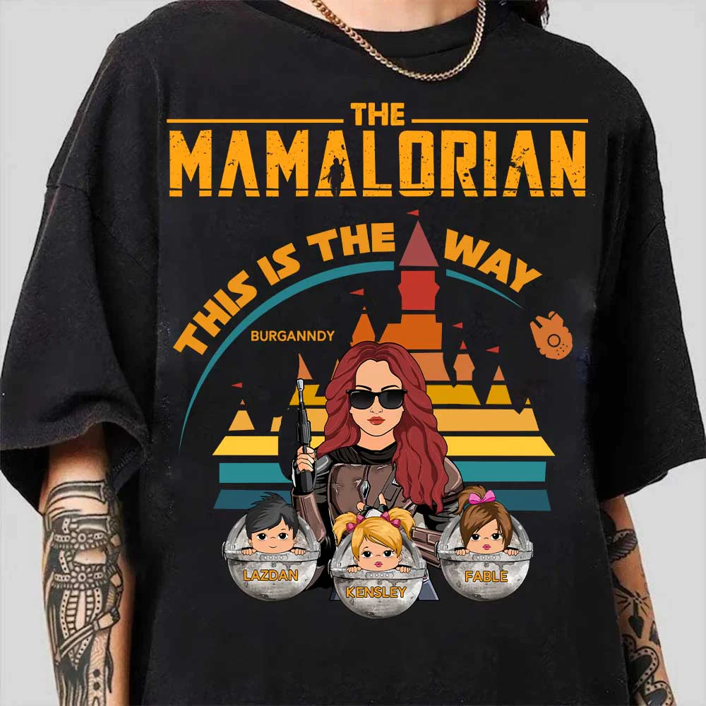 The Momalorian This Is The Way - Personalized Shirt Custom Nickname With Kids Gift For Mom - necksoother