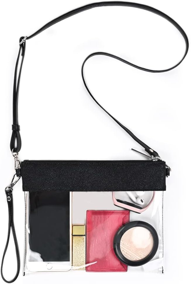 GM LIKKIE Clear Purse for Women Stadium Approved. Transparent Crossbody Shoulder Handbag with Adjustable Shoulder Strap - necksoother