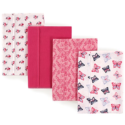 Hudson Baby Unisex Baby Cotton Flannel Burp Cloths. Butterflies. One Size - necksoother