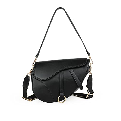 JBB Women Saddle Shoulder Bag Clutch Purse Small Crossbody Bag Satchel Bags Handbag PU Leather - necksoother