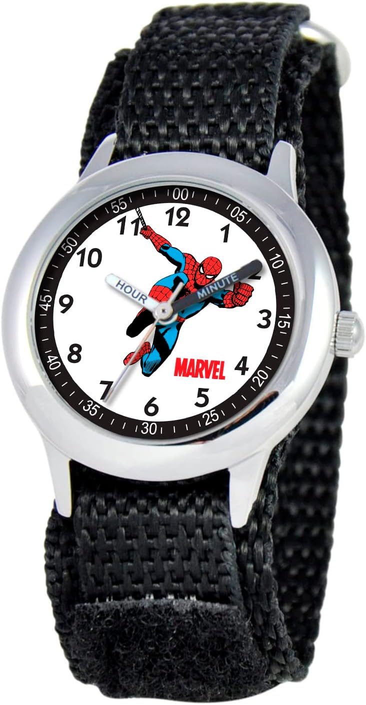 Marvel Spider-Man Kids' Stainless Steel Time Teacher Analog Quartz Watch - necksoother