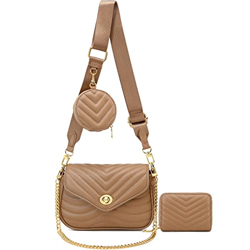 JEEHAN Quilted Crossbody Bags for women Designer Shoulder Handbags Small Purse - necksoother