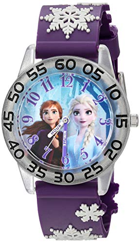 Disney Frozen Kids' Plastic Time Teacher Analog Quartz 3D Strap Watch - necksoother