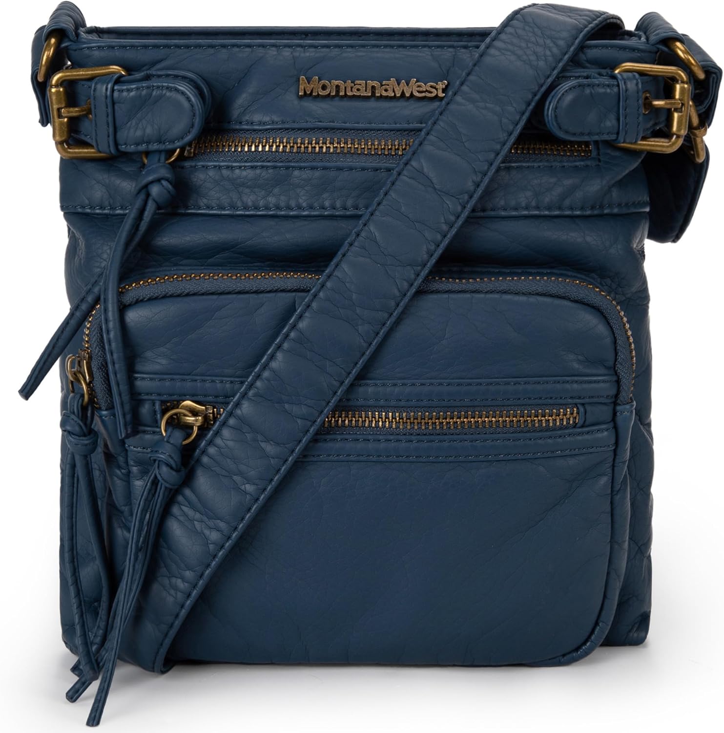 Montana West Crossbody Bag for Women Soft Washed Leather Multi Pocket Shoulder Purses - necksoother