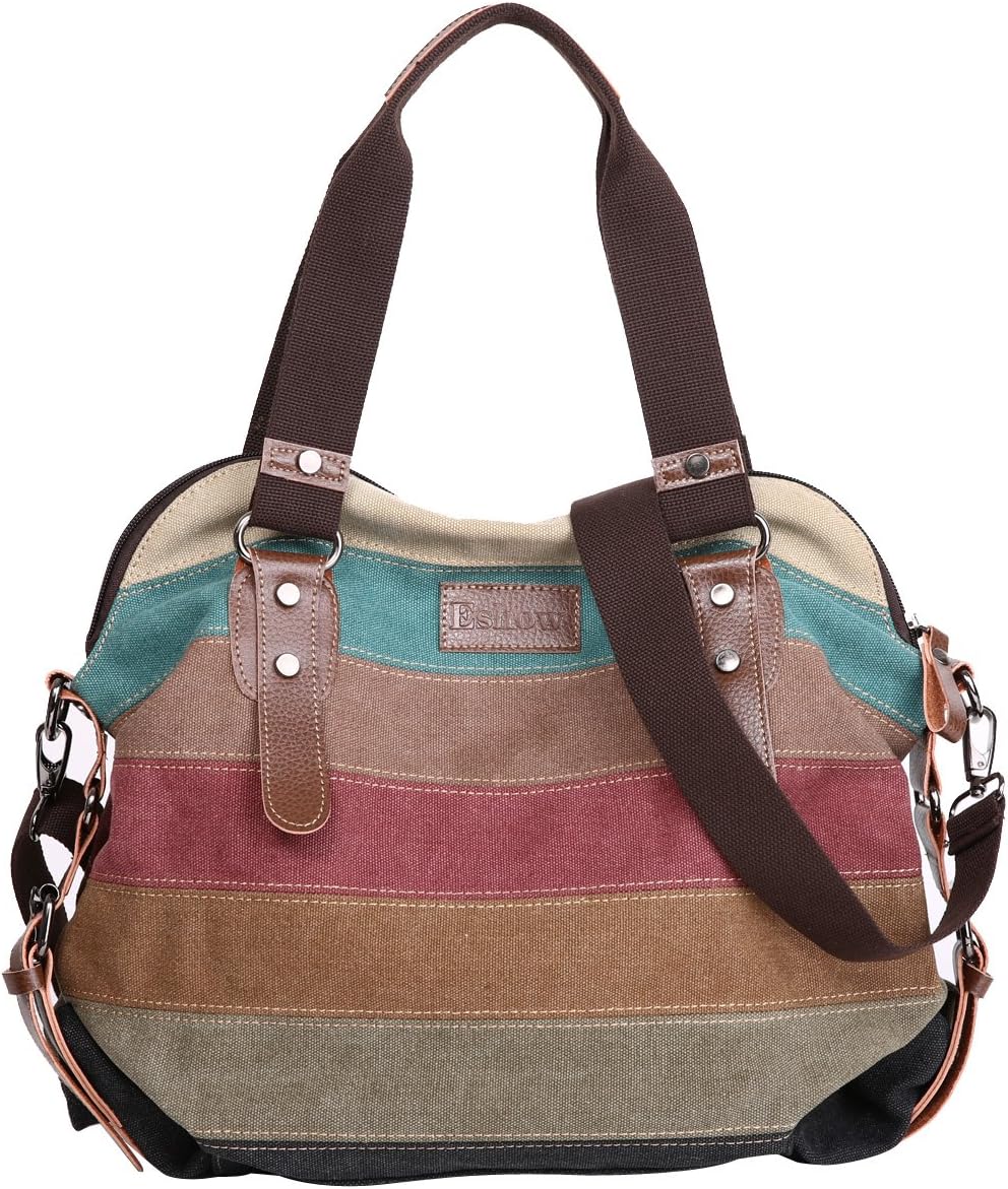 Eshow Women Canvas Shoulder Bag Hobo Handbags and Purse Cross-Body Bag Messenger Bag Travel mom bag for women - necksoother