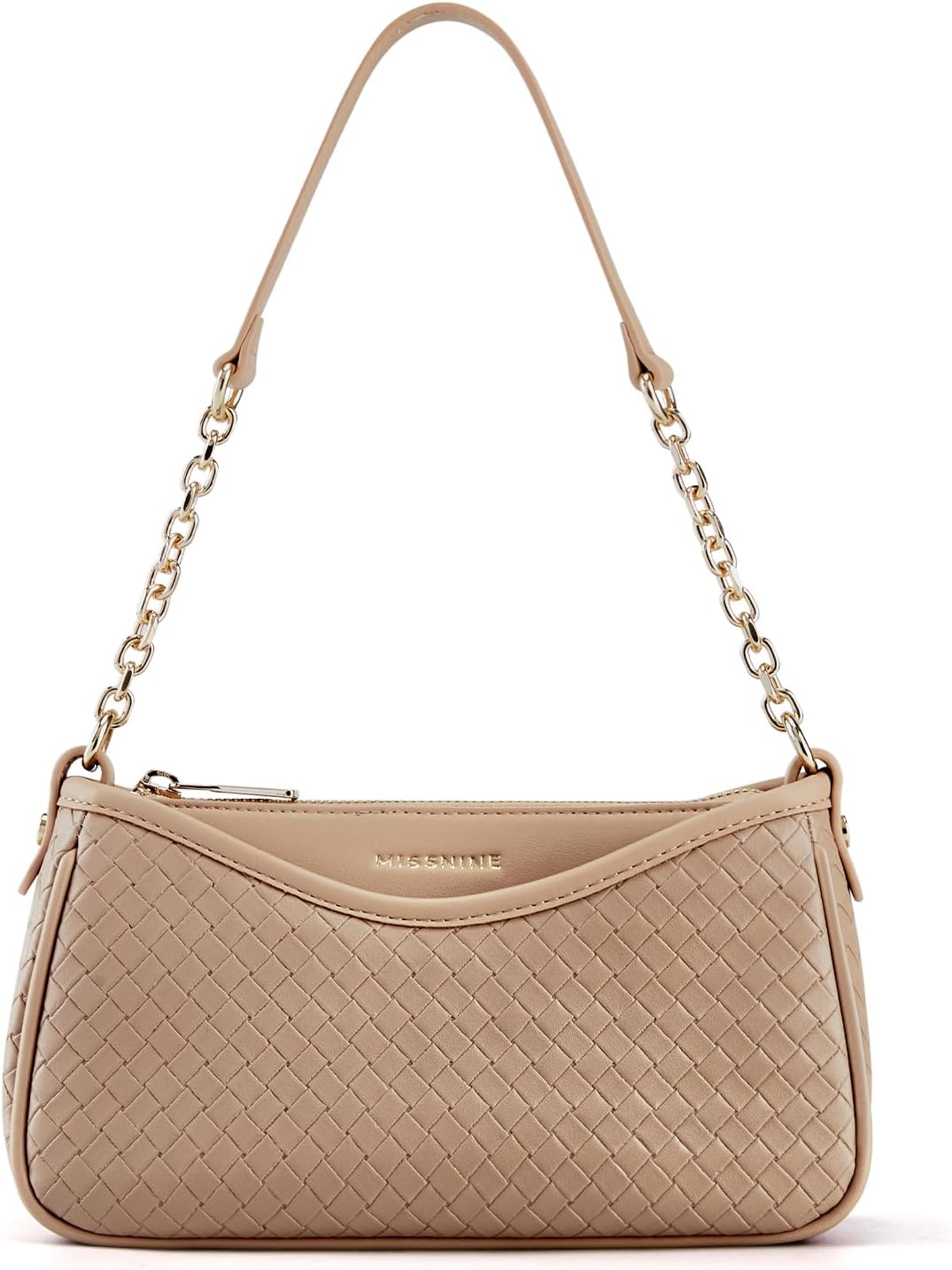 Missnine Shoulder Bag for Women Small Purse Trendy Clutch Hobo Bag Vegan Leather Mini Handbag with Zipper Closure - necksoother