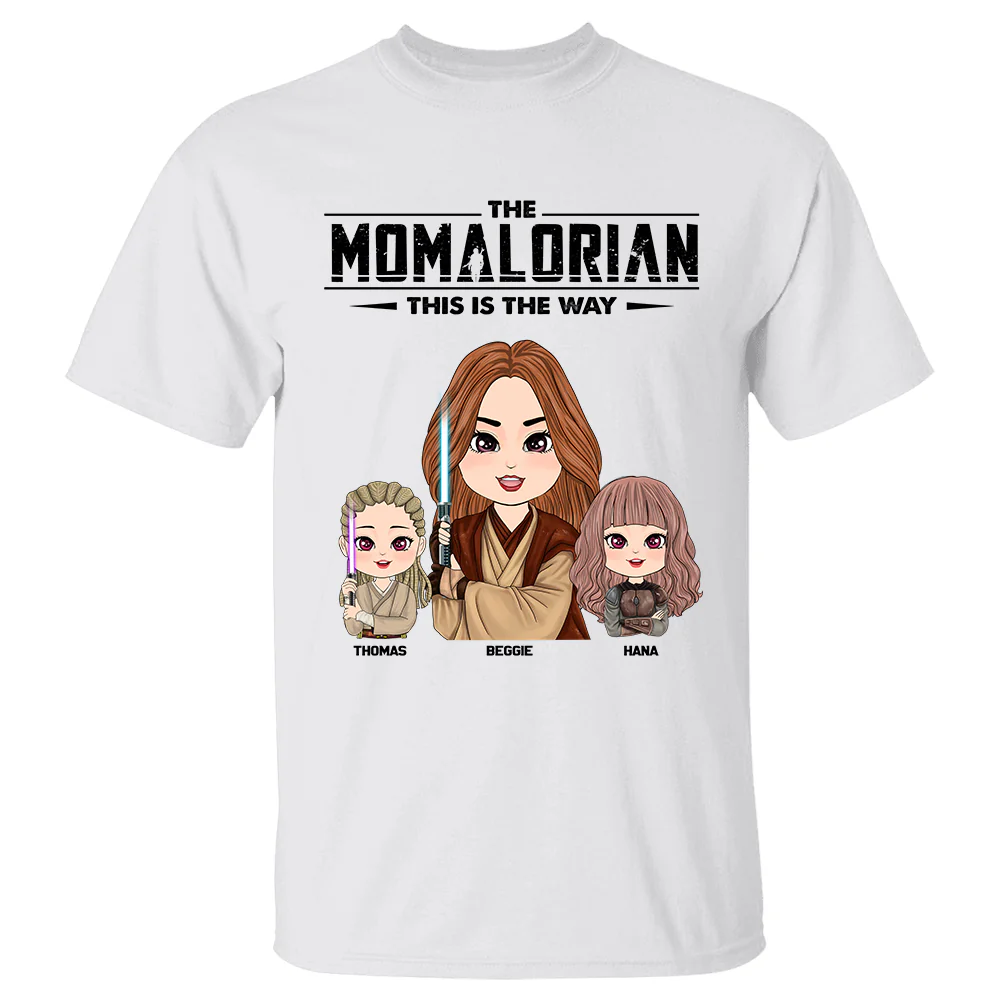 The Momalorian - Personalized Shirt Gift For Mom Dad Custom Nickname With Kids - necksoother