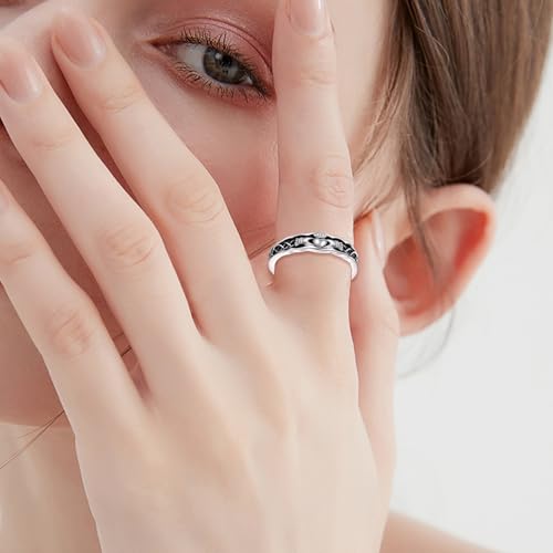 Hug Heart Claddagh Rings for Women 925 Sterling Silver Irish Claddagh Love Friendship Promise Ring Jewelry Band Wide 7# - necksoother