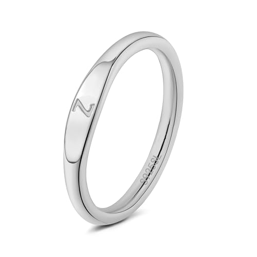 Silver Initial Rings for Women Non Tarnish Thumb Rings for Teen Girls 925SL Silver plated for Women - necksoother