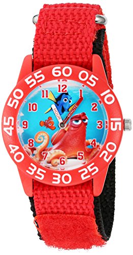 Disney Boy's 'Finding Dory' Quartz Plastic and Nylon Watch. Color:Red (Model: W002745) - necksoother