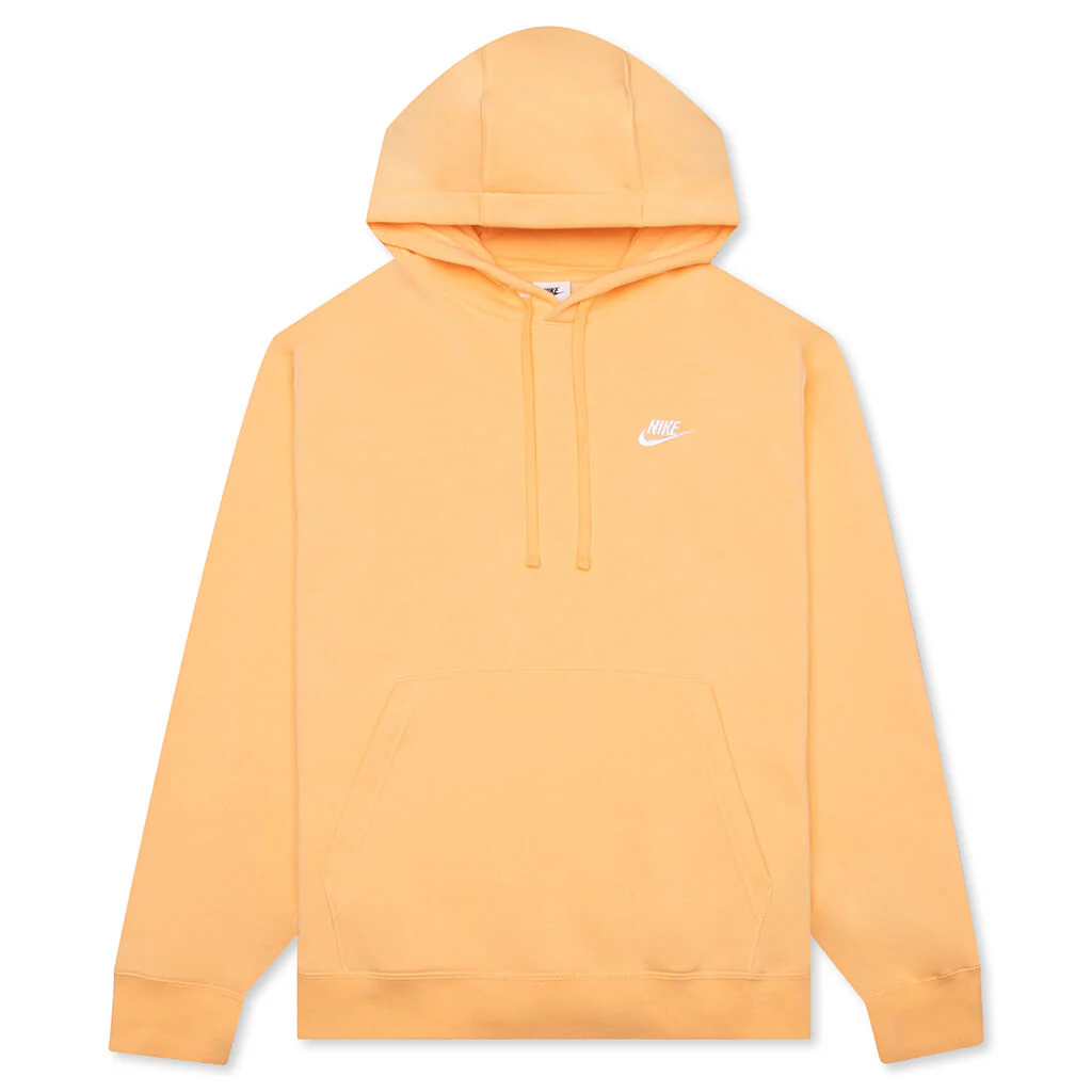 Sportswear Club Fleece Pullover Hoodie - Orange Chalk/Orange Chalk/White - necksoother