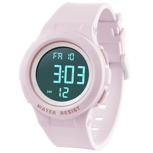 Digital Light Up Watch for Boy and Girl.Kids Watch Ages 7-16.Waterproof 5 ATM. School.Outdoor.Sports Children Watch - necksoother