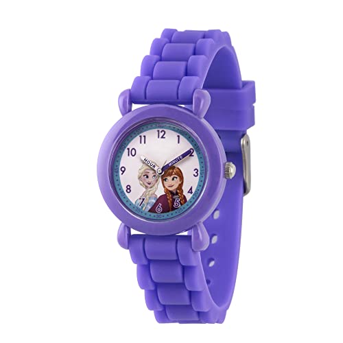 Disney Frozen Kids' Plastic Time Teacher Analog Quartz Silicone Strap Watch - necksoother