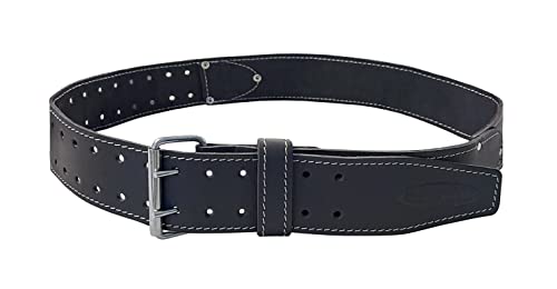 McGuire-Nicholas Men's Standard 2 3/4 inch Oil Tanned Leather Tool Work Belt for 29-46 Waist. Dark Brown. 3 - necksoother