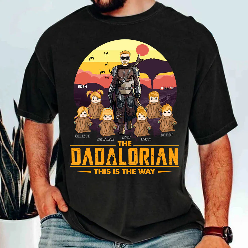 Tatooine Sunset The Dadalorian This Is The Way Personalized Shirt New Gift For Dad. Gift For Him - necksoother