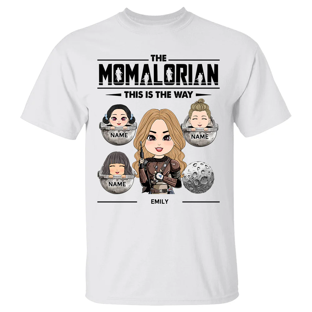 The Momalorian This Is The Way - Personalized Shirt Custom Nickname With Kids For Mom - necksoother
