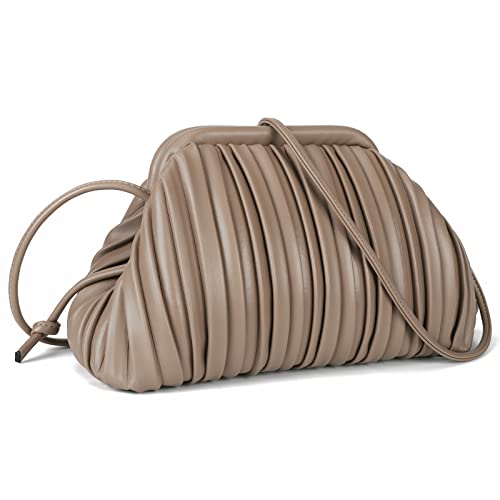 GLITZALL Clutch Purse and Dumpling Bag for Women.Designer Cloud Handbag and Ruched Bag with Detachable Shoulder Strap - necksoother