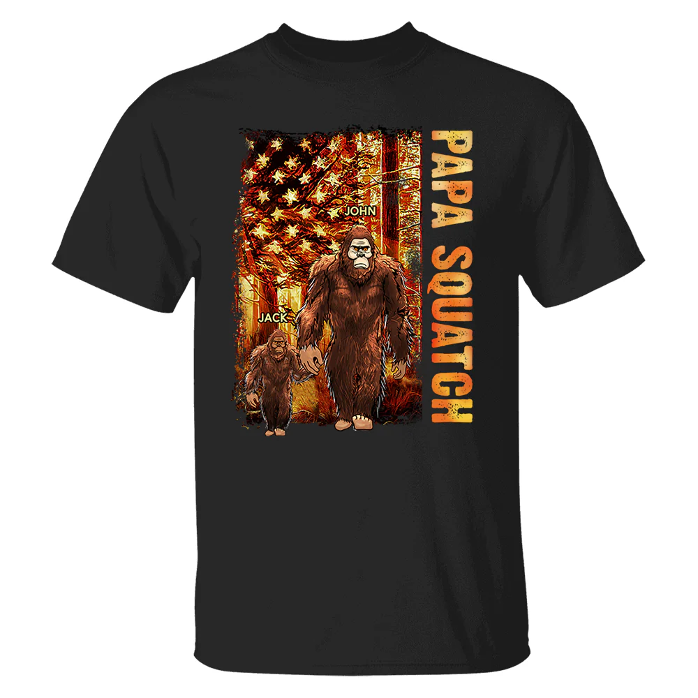 Personalized Papa Squatch Shirt Gift For Dad - Custom Father's Day Gift - necksoother
