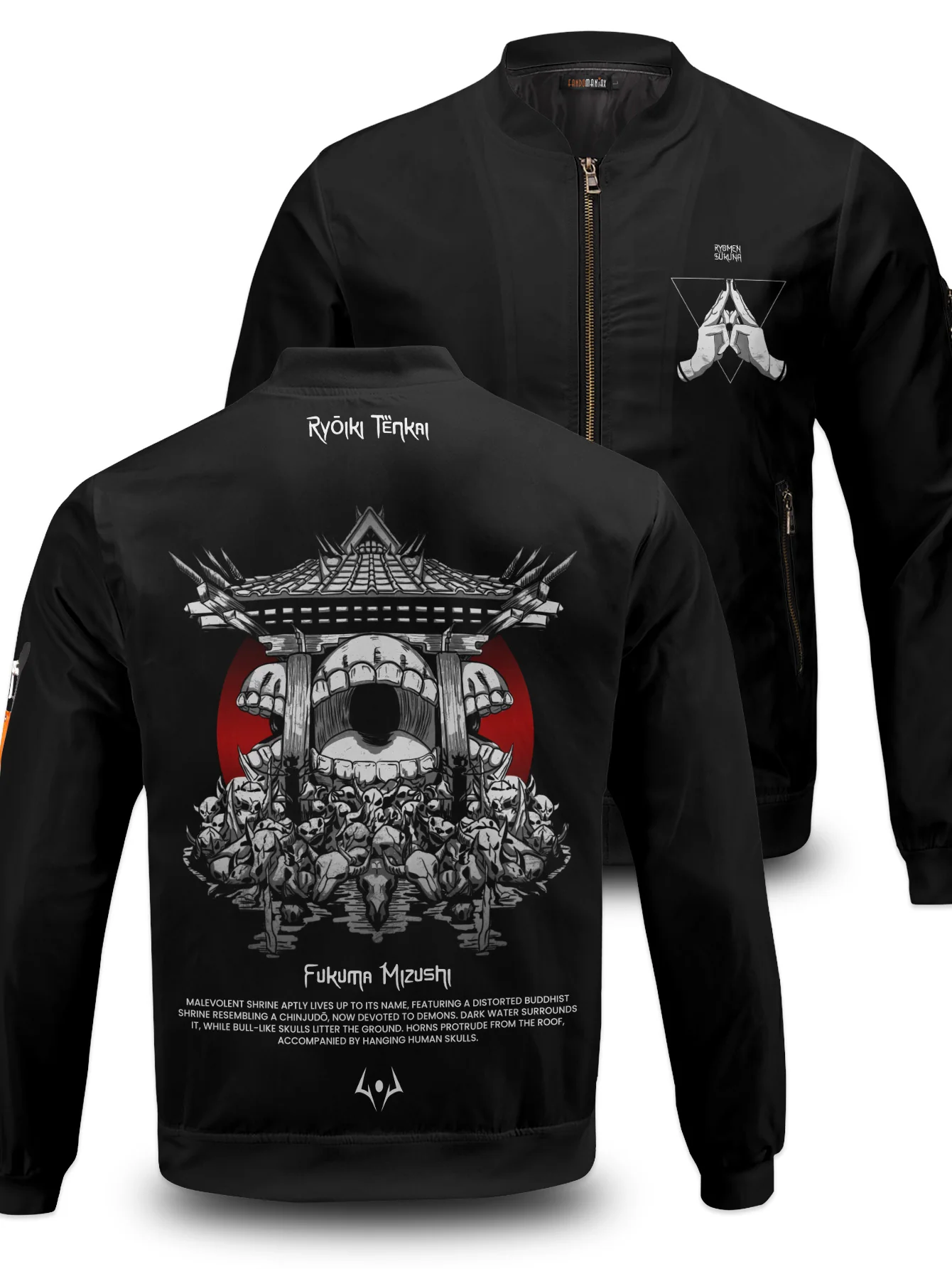 Demon Sukuna B&W Bomber Jacket - necksoother