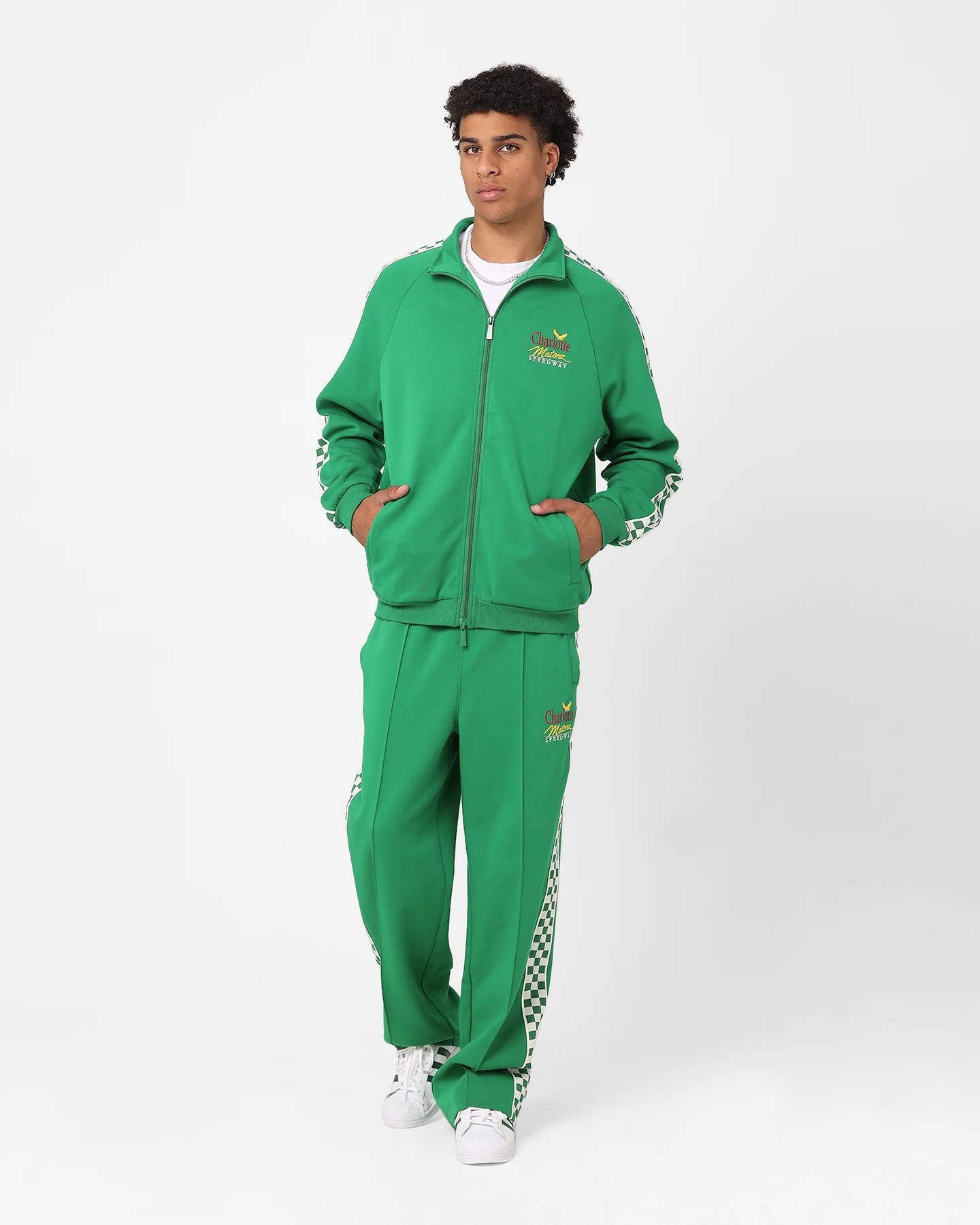 The New Establishment X Nascar Classics Racing Team Warm Up Jacket Racer Green - necksoother