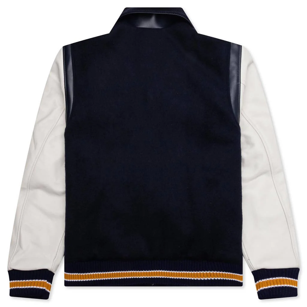 Letterman Jacket - Navy - necksoother
