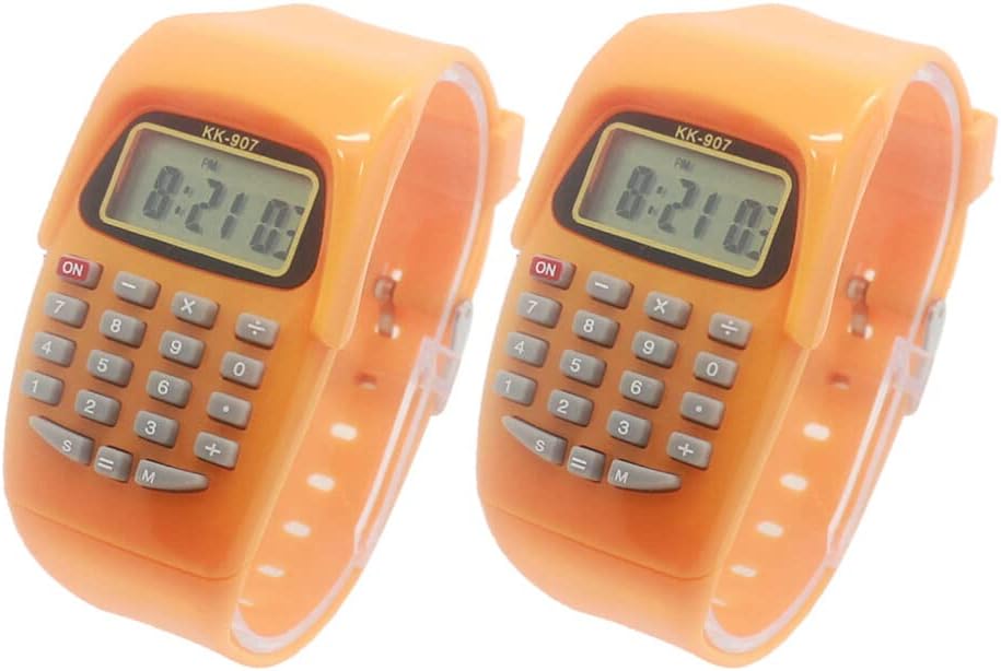 Digital Watch for Boys Girls:Watch Calculators Kids Sports Digital Watch Portable Calculator for Boys Girl.2 pcs - necksoother