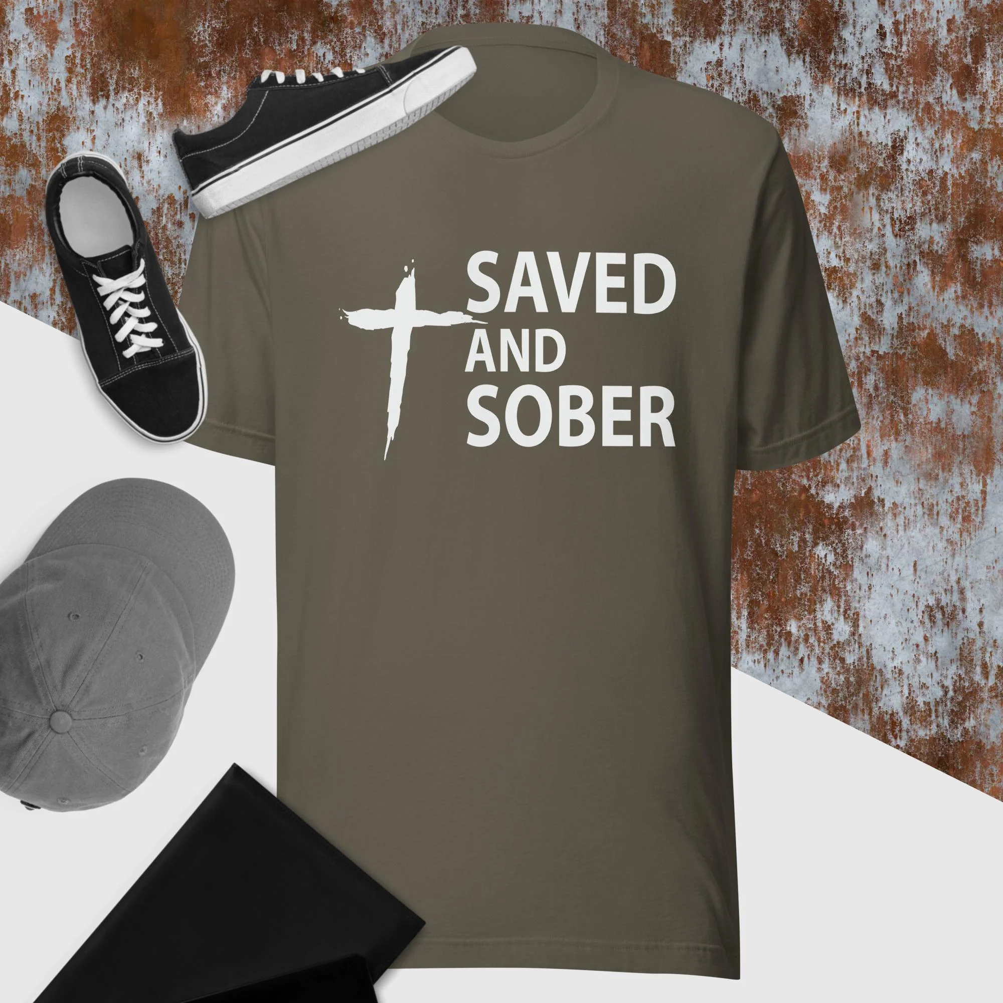 F&H Saved And Sober t-shirt - necksoother