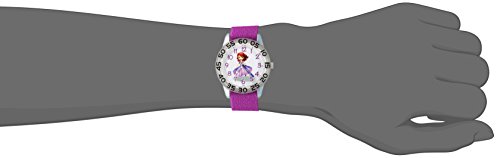 Disney Princess Kids' Plastic Time Teacher Analog Quartz Nylon Strap Watch - necksoother