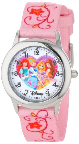 Disney Princess Kids' Stainless Steel Time Teacher Analog Strap Watch - necksoother
