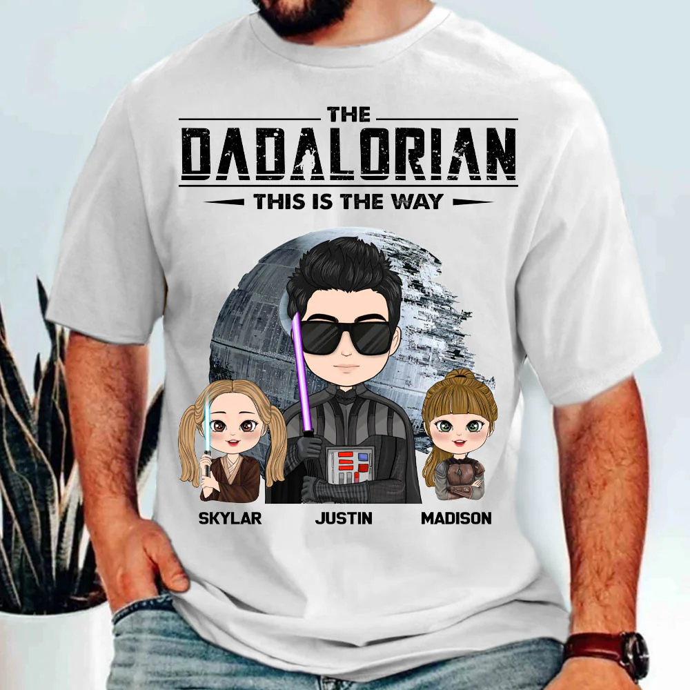 The Dadalorian This Is The Way Personalized Shirt Gift For Dad - Custom Cute Art Nickname With Kids - necksoother