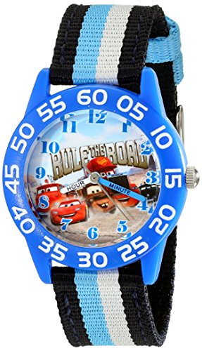 Disney Cars Kids' Plastic Time Teacher Analog Quartz Nylon Strap Watch - necksoother