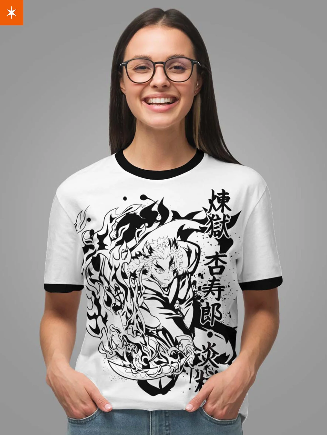 Kyojuro B&W Unisex T-Shirt - necksoother