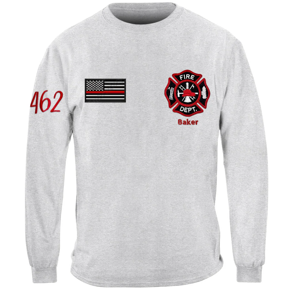 Personalized Shirt for Firefighter Custom Fire Department Name Embroidered Shirt For Fireman Family H2511 - necksoother