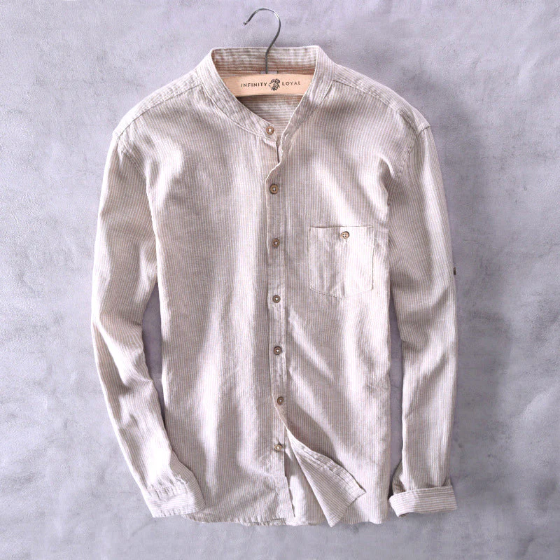 Malaga Long-Sleeve Linen Shirt - necksoother