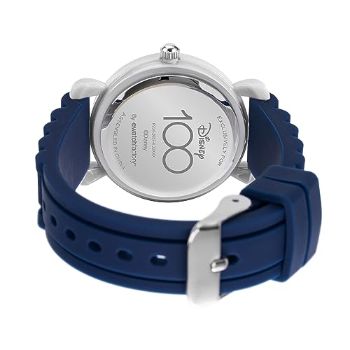 Disney 100 Kids' Plastic Time Teacher Analog Quartz Silicone Strap Watch - necksoother