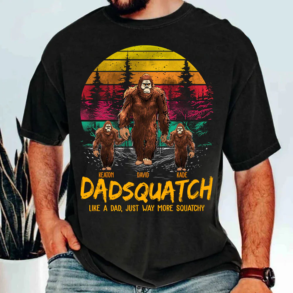 Dadsquatch. Like A Dad. Just Way More Squatchy - Personalized Vintage Shirt - necksoother