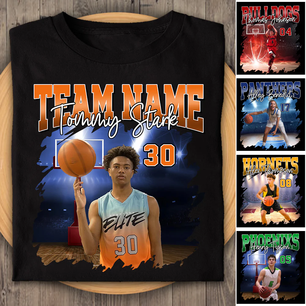 Basketball Personalized Shirt Custom Photo And Team Name. Custom Bootleg Rap Tee Basketball - necksoother