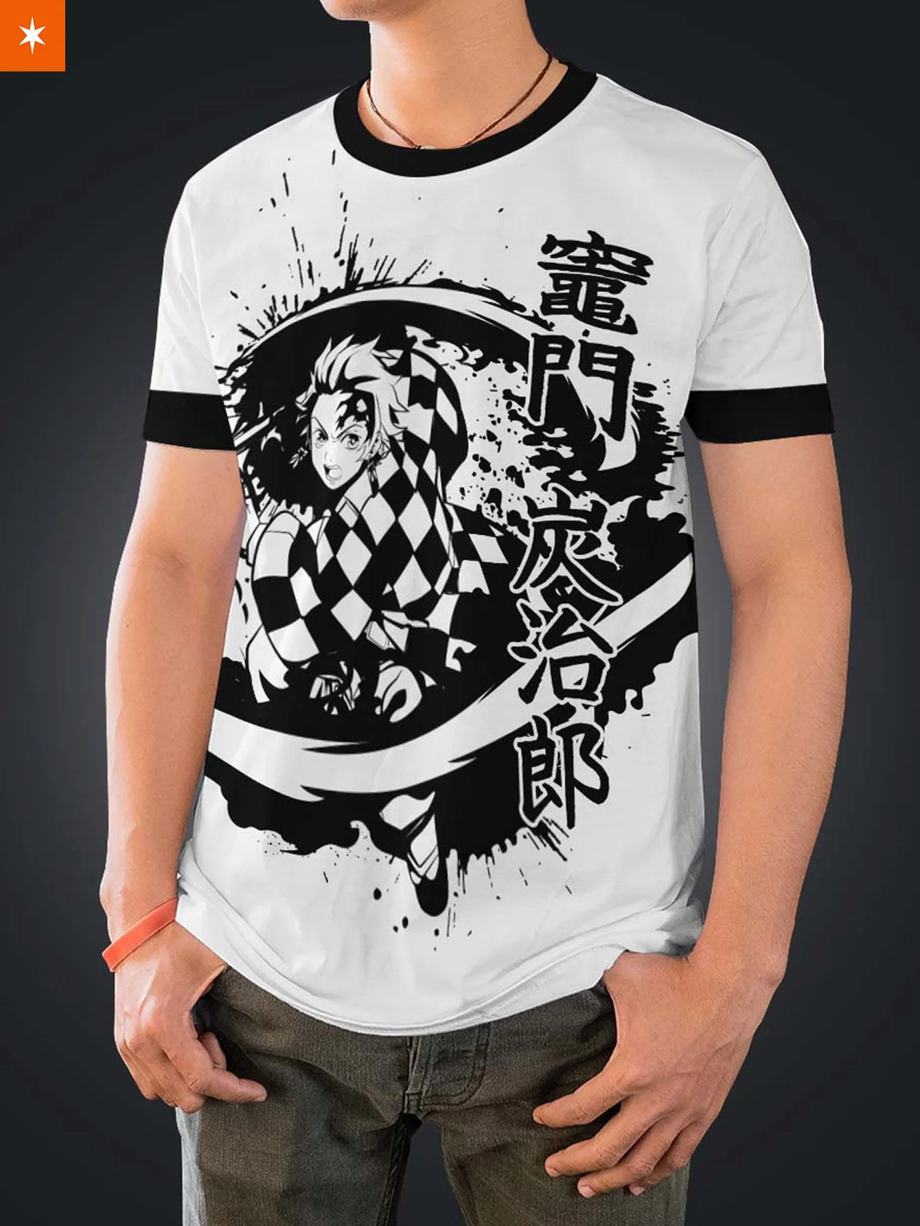 Tanjiro B&W Unisex T-Shirt - necksoother