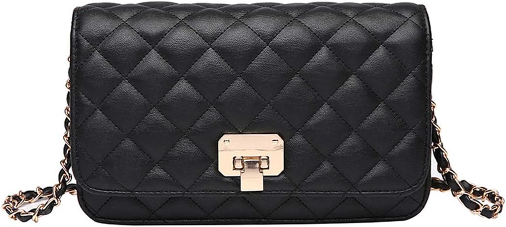 Women Leather Shoulder Bag Fashion Clutch Handbag Quilted Designer Crossbody Bag with Chain Strap - necksoother