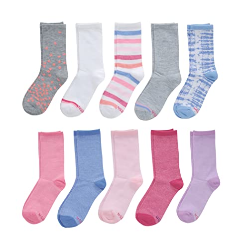 Hanes Girls' Ultimate Fashion Crew Socks Pack. Lightweight Stretch Crew Socks. Assorted 10-Pair Pack. Small - necksoother