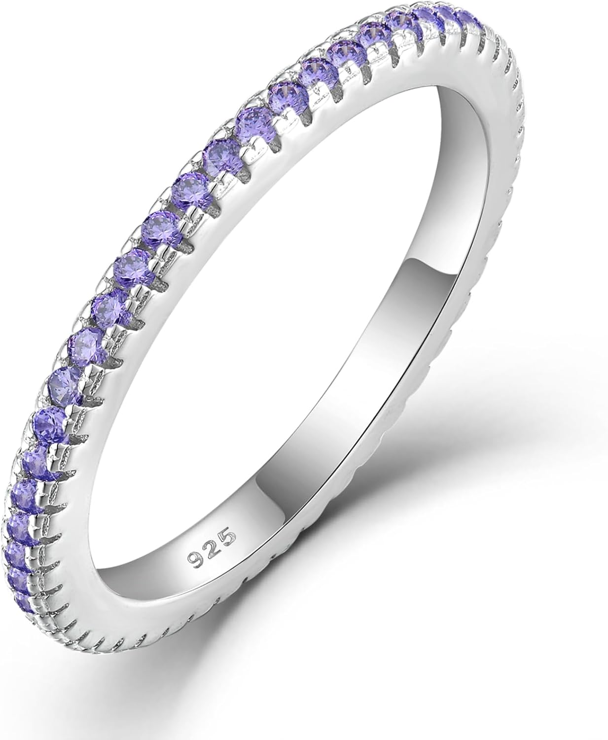 STARCHENIE Stackable Ring for Women Solid 925 Sterling Silver Eternity Band Rings Size 5-10 - necksoother