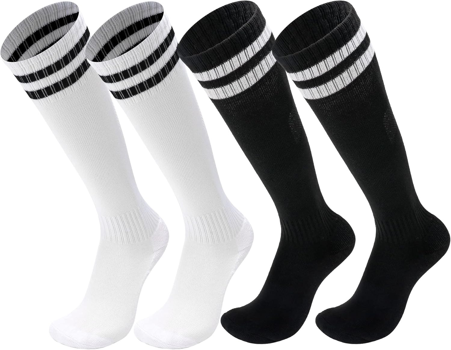 FPAKDH 2 Pair Kids Football Socks for 7-13 Years Old Breathable Sports Training Soccer Socks Girls and Boys - necksoother