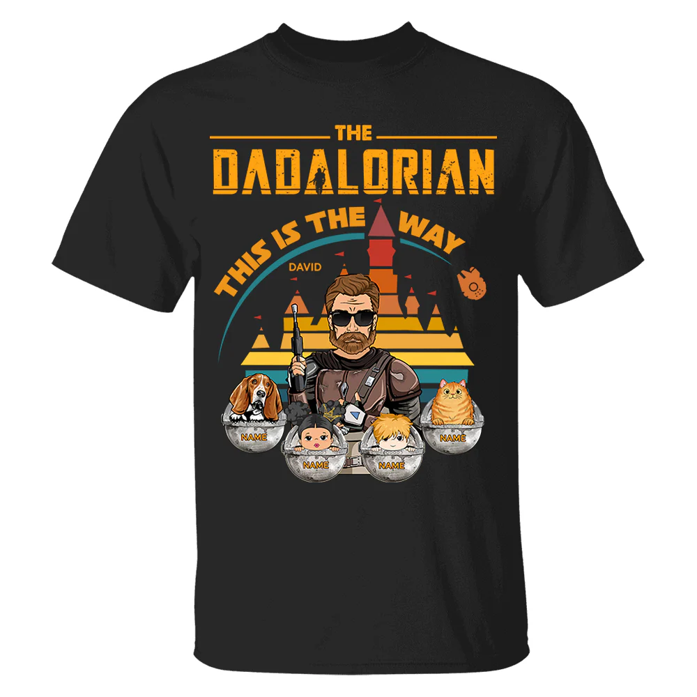 The Dadalorian/Momalorian This Is The Way - Personalized Shirt For Dad/Mom - Custom Kid Dog New Version - necksoother