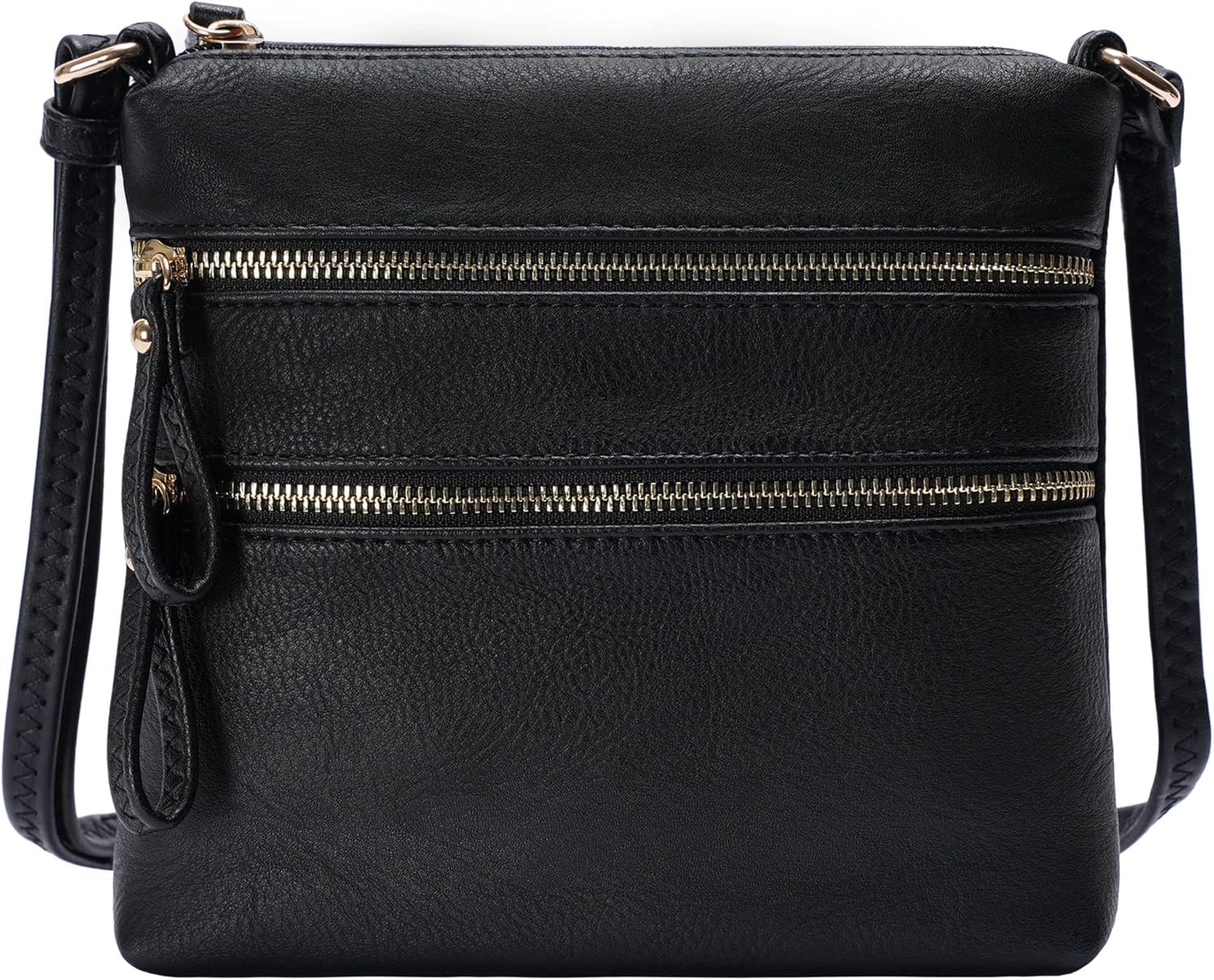 Solene Multi Zipper Pocket Crossbody Bag with Strap. Lightweight Travel bag. Daily Cell Phone Purses Messenger bag - necksoother