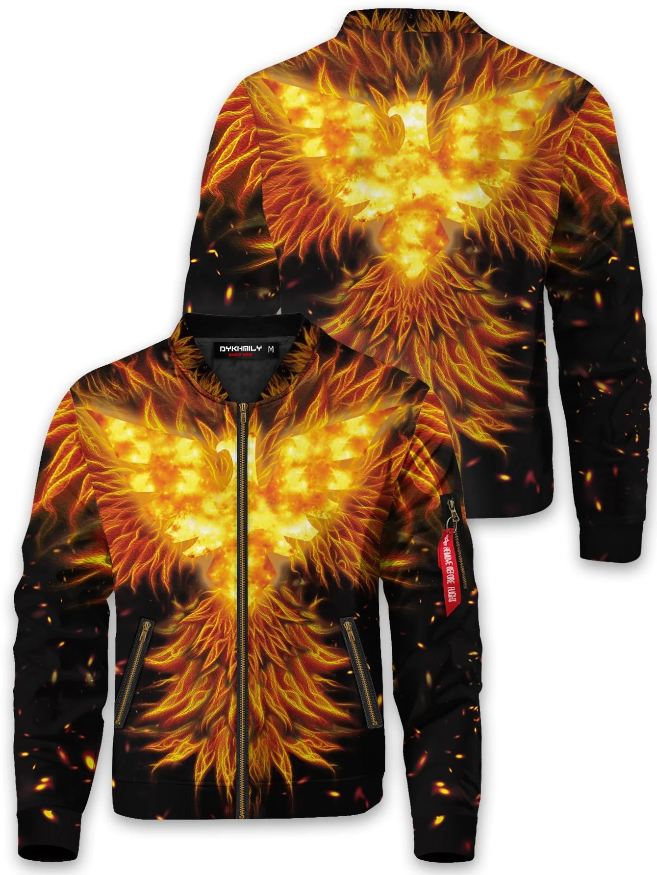Dark Phoenix Flame Bomber Jacket - necksoother