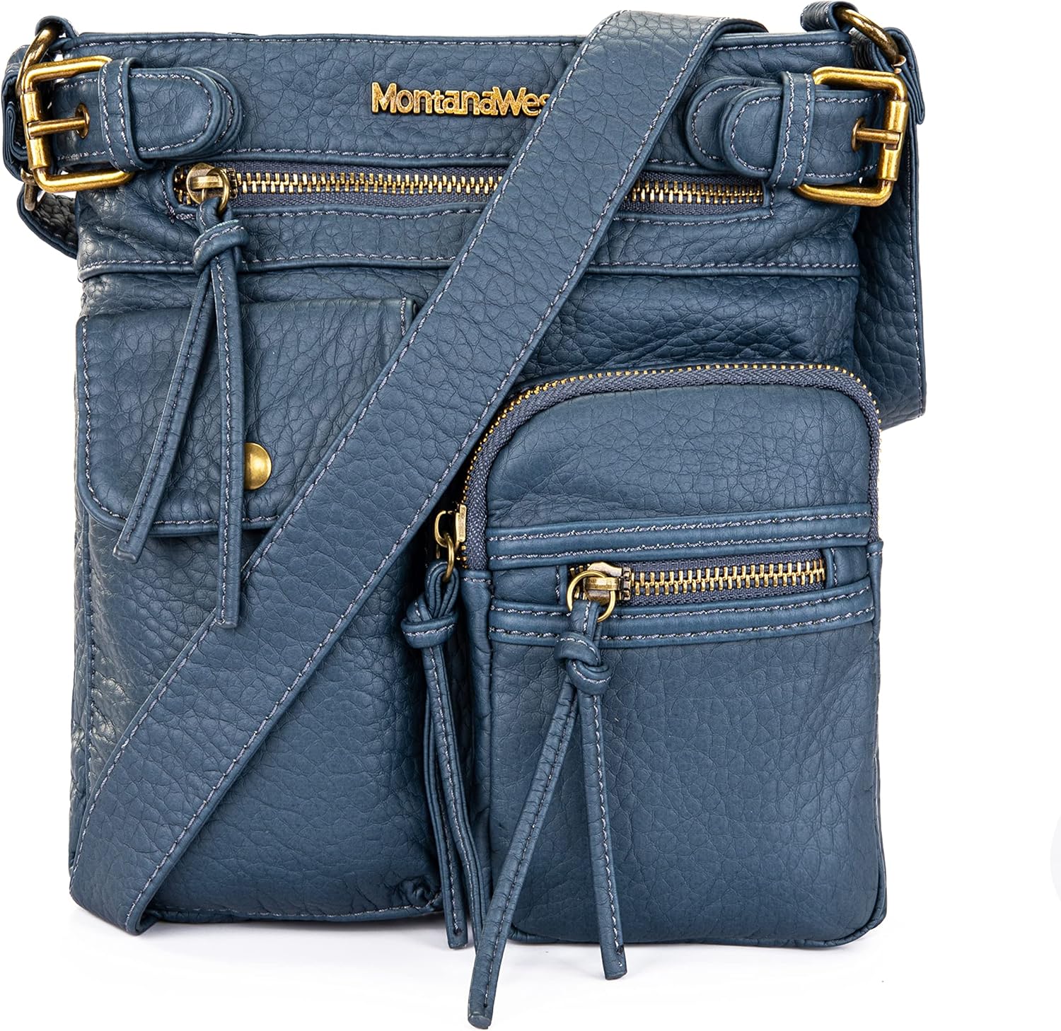 Montana West Crossbody Bag for Women Multi Pocket Shoulder Bags Medium Travel Purses Ultra Soft Washed Leather - necksoother