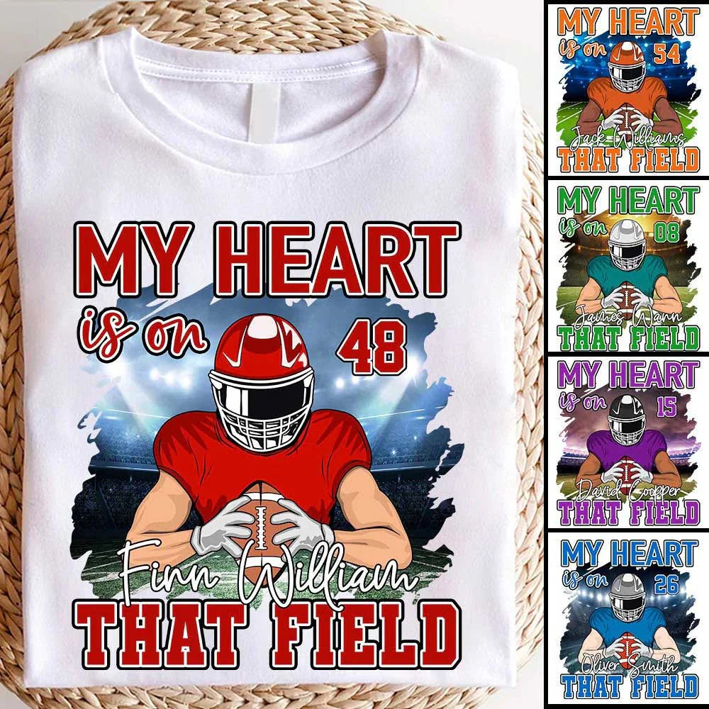 Football Game Days My Heart Is On That Field Personalized Shirt For American Football Lovers - necksoother