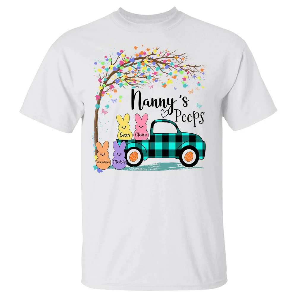 Grandma's Peeps Truck With Various Pattern Personalized Shirt For Grandma - necksoother