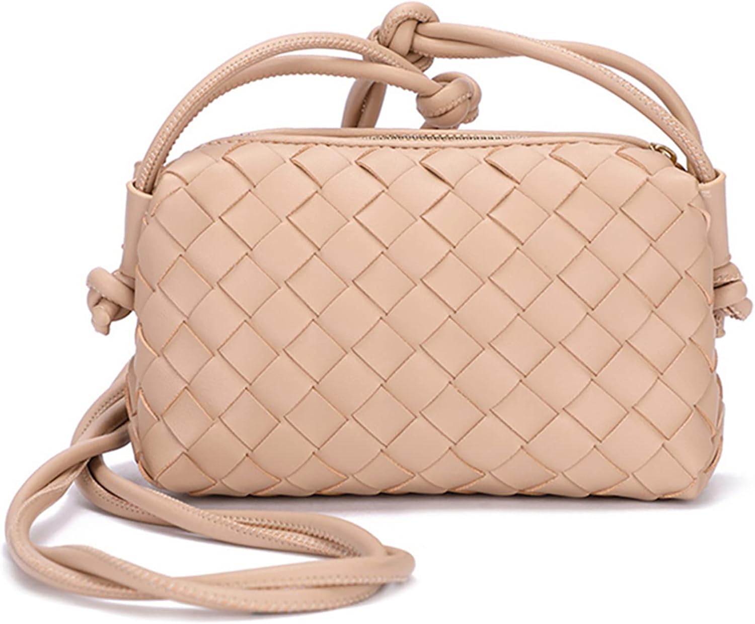 Woven Crossbody Bags For Women. Small Handmade Purse Clutch Shoulderbag Handbag. Zipper Closure - necksoother